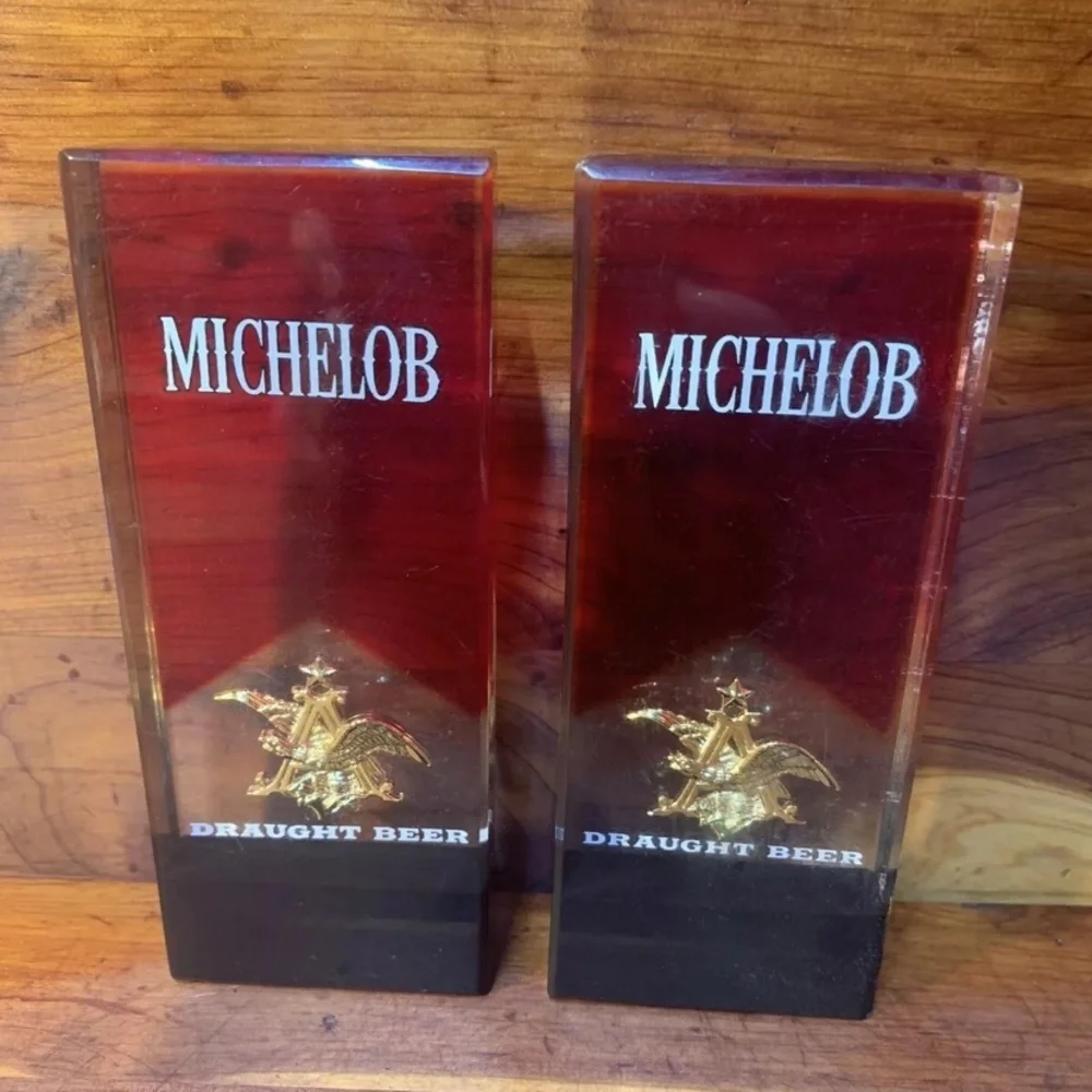 1970s MICHELOB BEER 5 inch Red Fade Lucite Tap Handle - Picture 3 of 7
